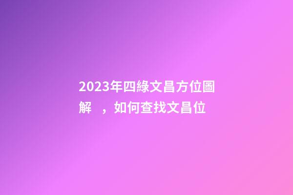 2023年四綠文昌方位圖解，如何查找文昌位